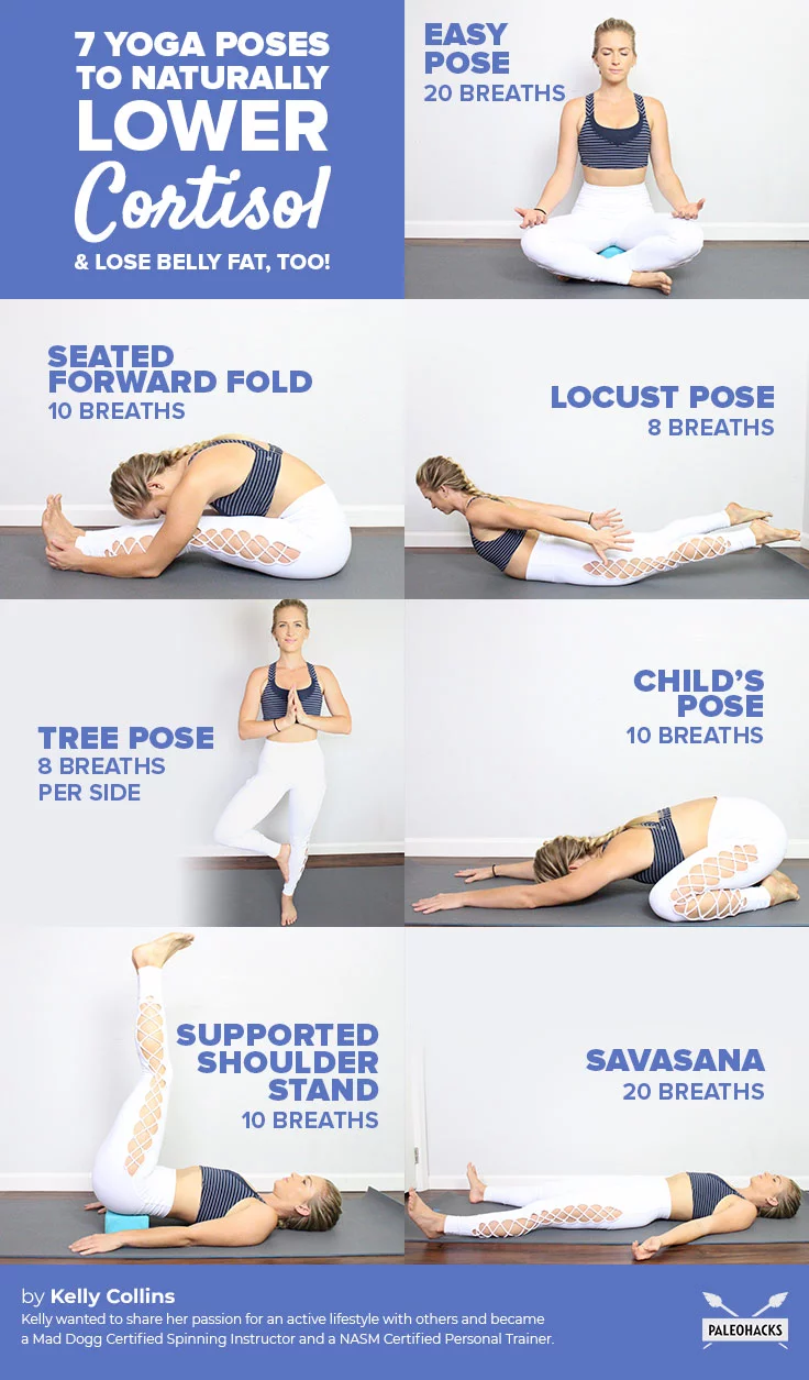 7 Yoga Poses to Naturally Lower Cortisol & Lose Belly Fat, Too