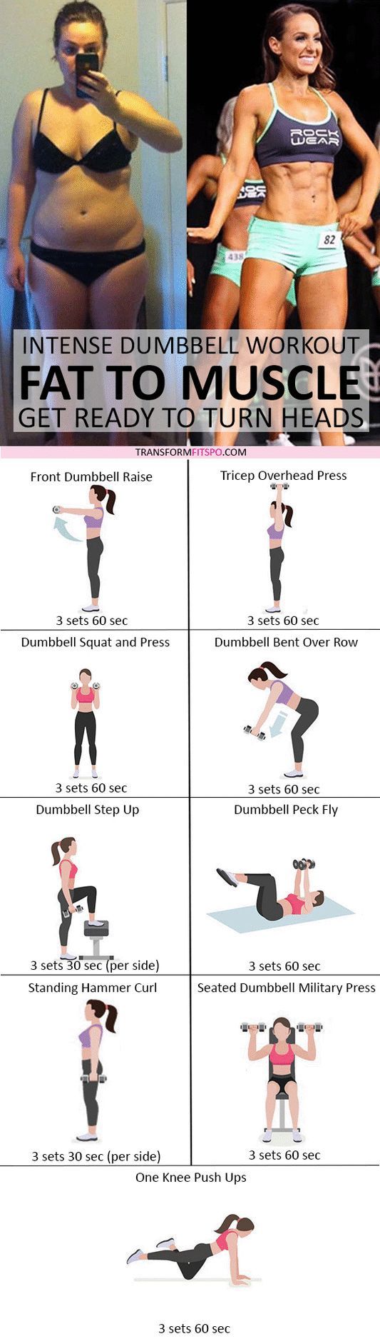 ?? Rapid Results Dumbbell Workout! Adding Weights Will Turn Fat to Muscle! Get Ready to Turn Heads... - Transform Fitspo