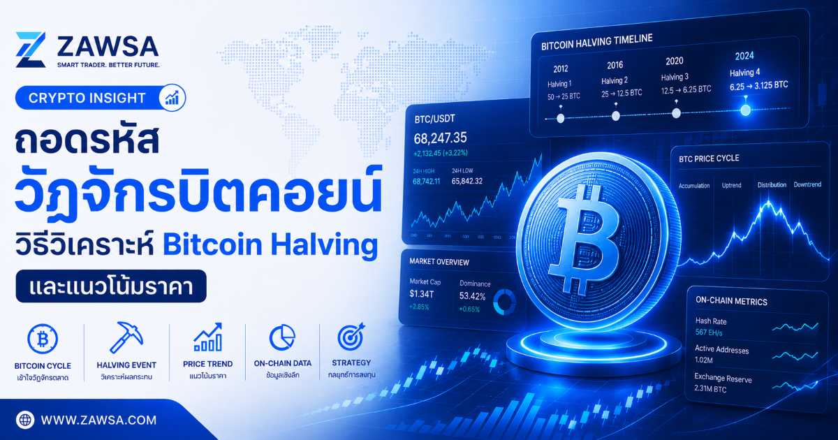 ถอดรหัสวัฏจักรบิตคอยน์ วิธีวิเคราะห์ Bitcoin Halving และแนวโน้มราคา