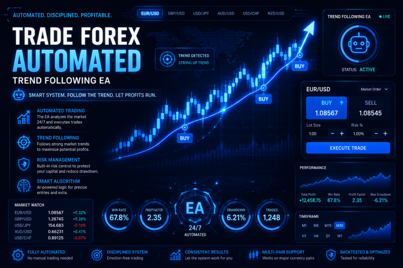 เทรด Forex ไม่ต้องเฝ้าจอ! ปล่อย Trend Following EA ตามแนวโน้ม